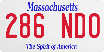 MA license plate 286ND0