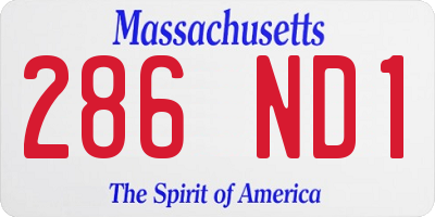 MA license plate 286ND1