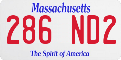 MA license plate 286ND2