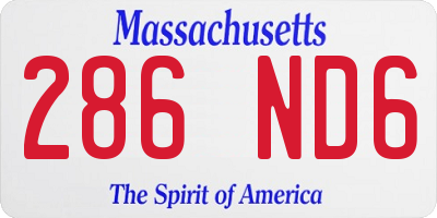 MA license plate 286ND6