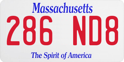 MA license plate 286ND8