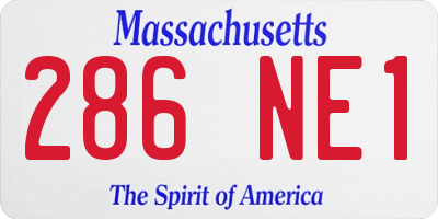 MA license plate 286NE1