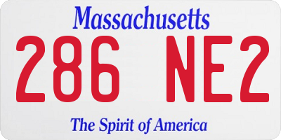 MA license plate 286NE2