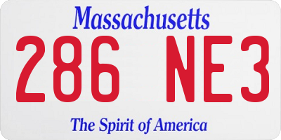 MA license plate 286NE3