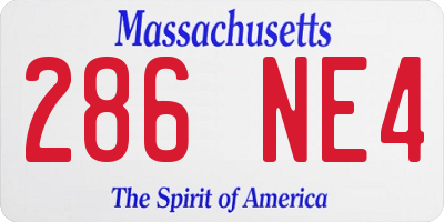 MA license plate 286NE4