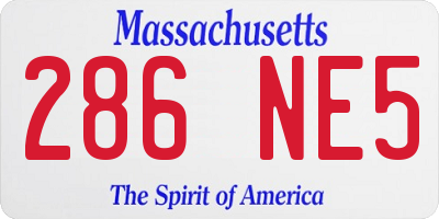 MA license plate 286NE5