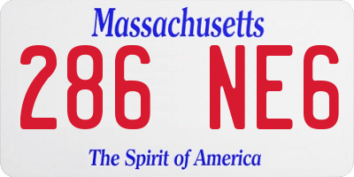 MA license plate 286NE6