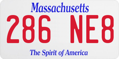 MA license plate 286NE8