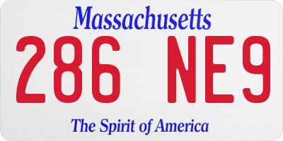 MA license plate 286NE9