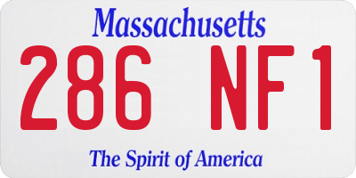 MA license plate 286NF1