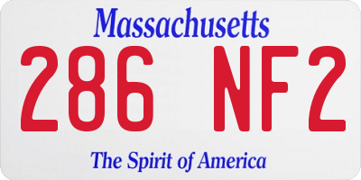 MA license plate 286NF2