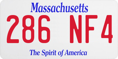MA license plate 286NF4