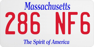 MA license plate 286NF6