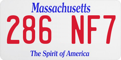 MA license plate 286NF7