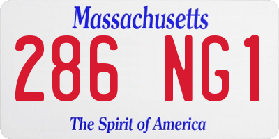 MA license plate 286NG1