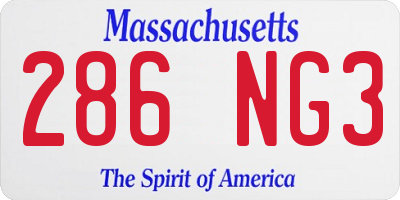 MA license plate 286NG3