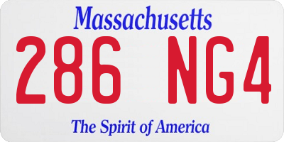 MA license plate 286NG4