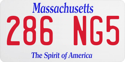 MA license plate 286NG5
