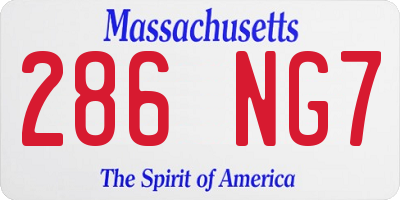 MA license plate 286NG7