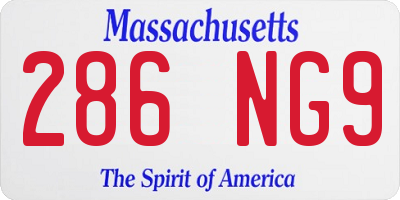 MA license plate 286NG9