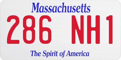 MA license plate 286NH1