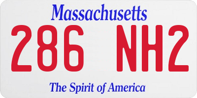MA license plate 286NH2