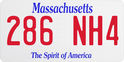 MA license plate 286NH4