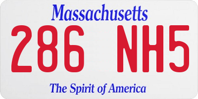 MA license plate 286NH5