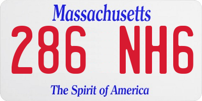 MA license plate 286NH6
