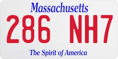 MA license plate 286NH7