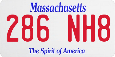 MA license plate 286NH8