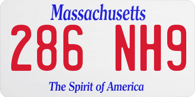 MA license plate 286NH9
