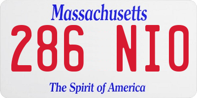 MA license plate 286NI0