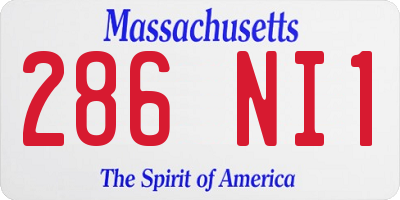 MA license plate 286NI1