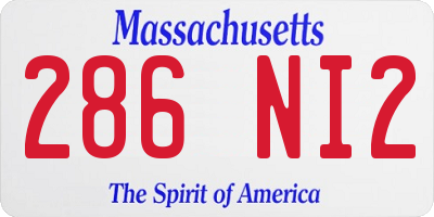 MA license plate 286NI2