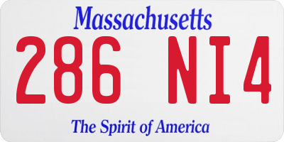 MA license plate 286NI4