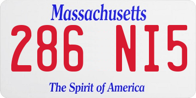 MA license plate 286NI5