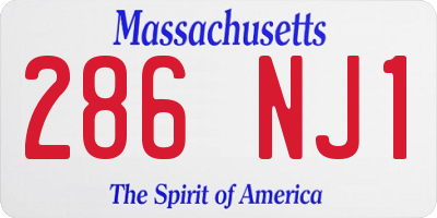 MA license plate 286NJ1