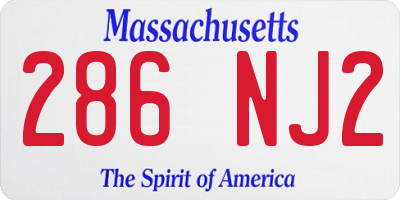 MA license plate 286NJ2