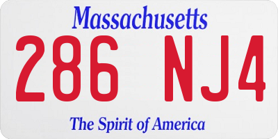 MA license plate 286NJ4
