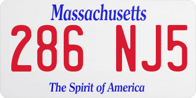 MA license plate 286NJ5