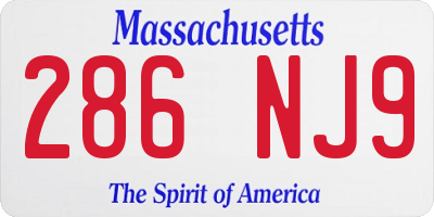 MA license plate 286NJ9
