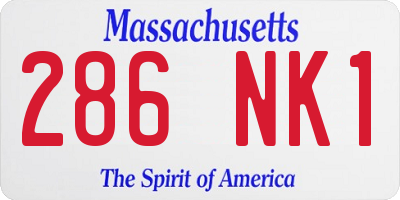 MA license plate 286NK1