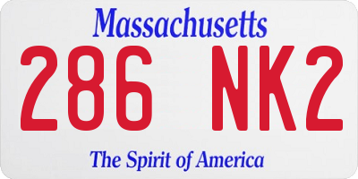 MA license plate 286NK2