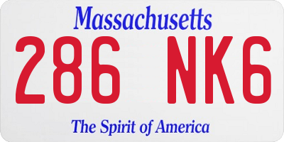 MA license plate 286NK6