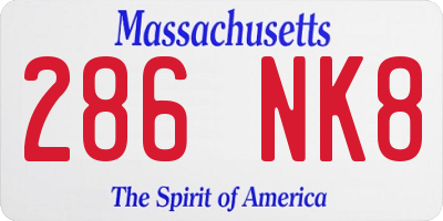 MA license plate 286NK8