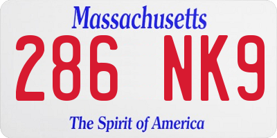 MA license plate 286NK9