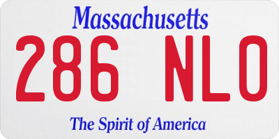 MA license plate 286NL0