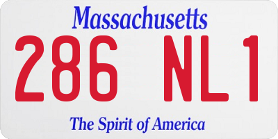 MA license plate 286NL1
