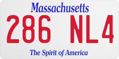 MA license plate 286NL4